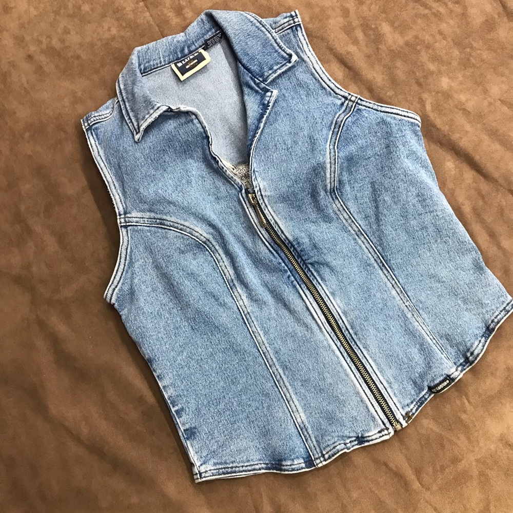 Harley-Davidson Blue Denim Vest Classic Sleeveless Design